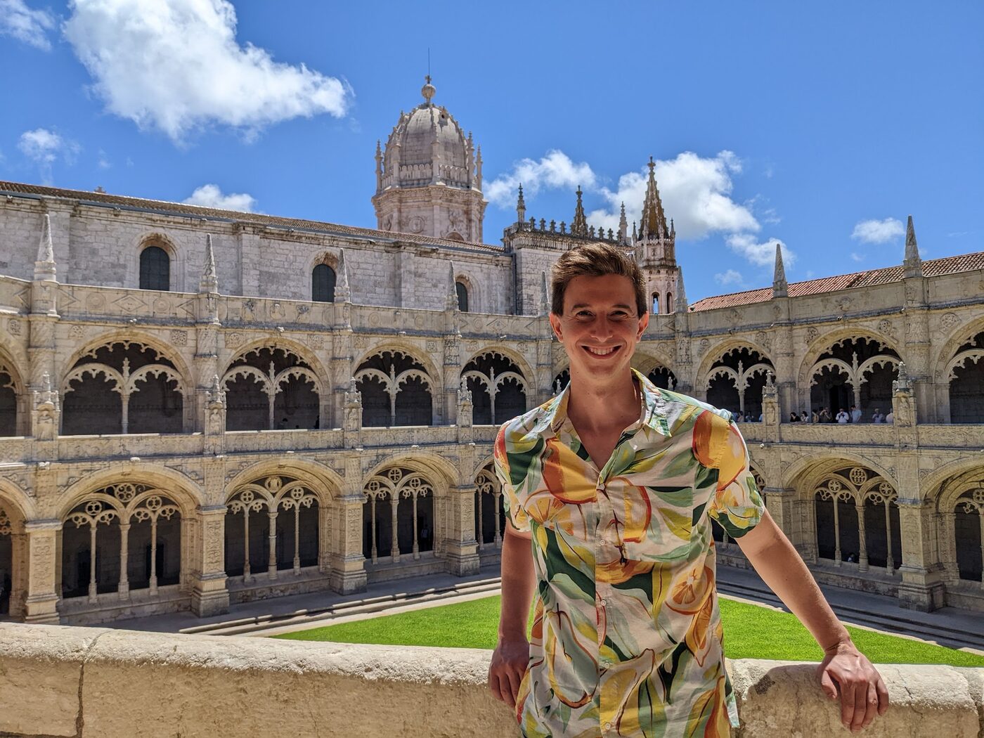 Stephen at the Jeronimos Monastery cloister in Lisbon