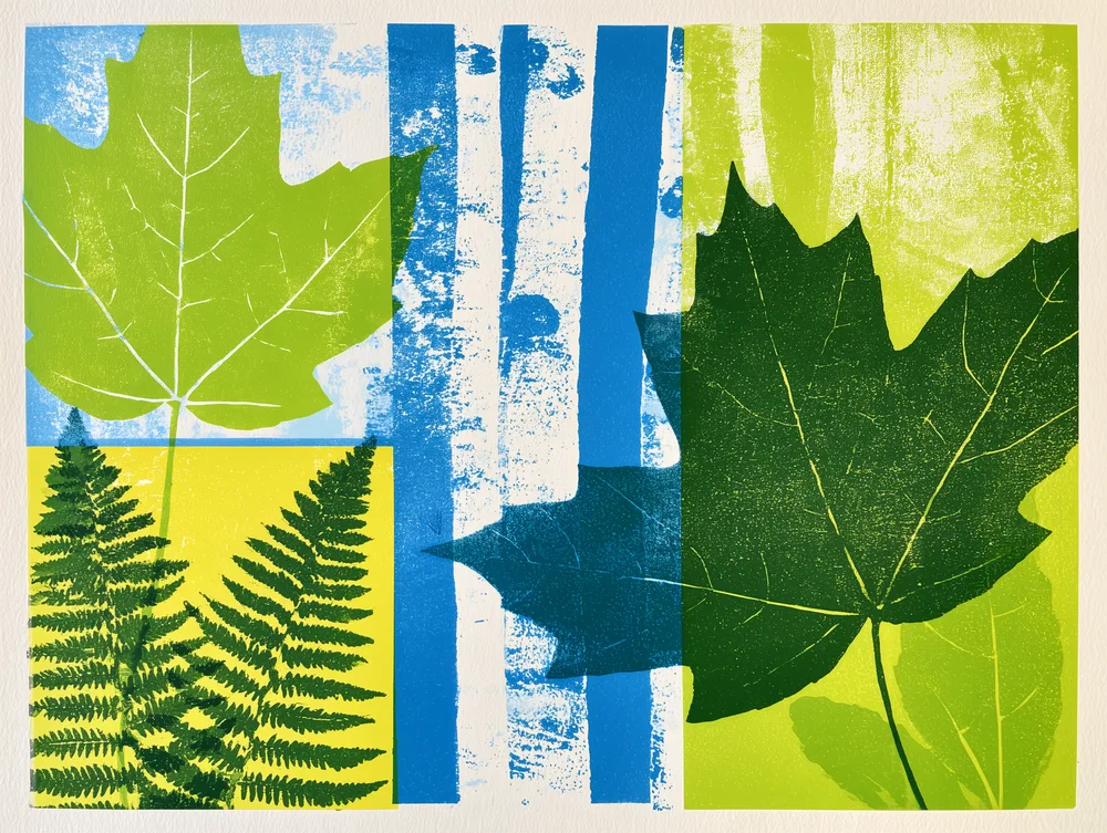 Illustration of woodland foliage