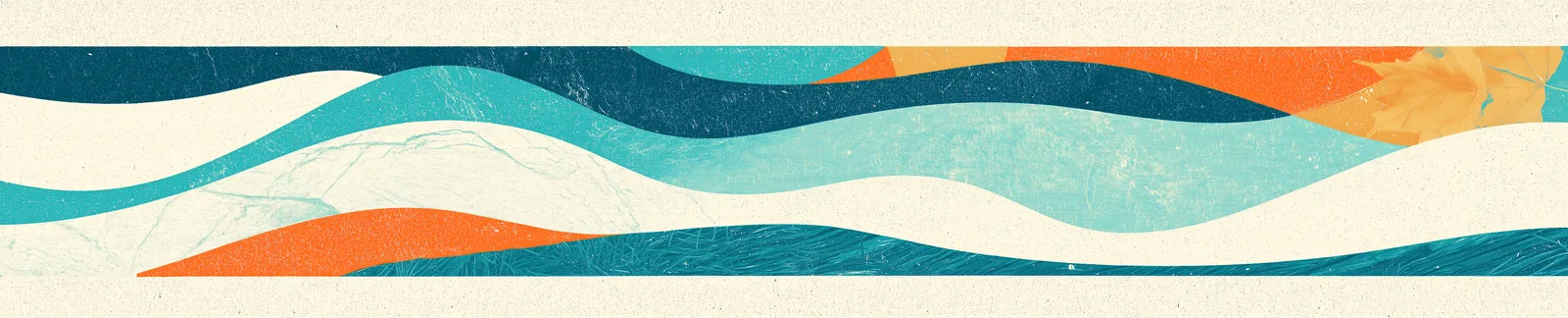 Illustration of a river through wooded hills