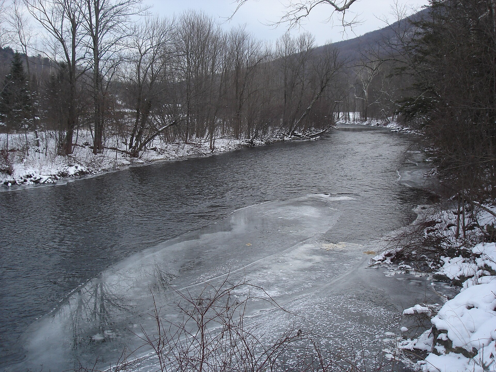 The Battenkill, famous for trout fishing, flowing through Arlington