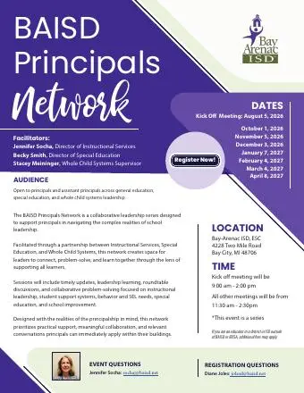 Front page of the Bay-Arenac ISD flyer, dated Aug 5, 2026.