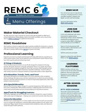 Front page of the Bay-Arenac ISD flyer for this offering.