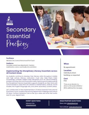 Front page of the Bay-Arenac ISD flyer for this offering.