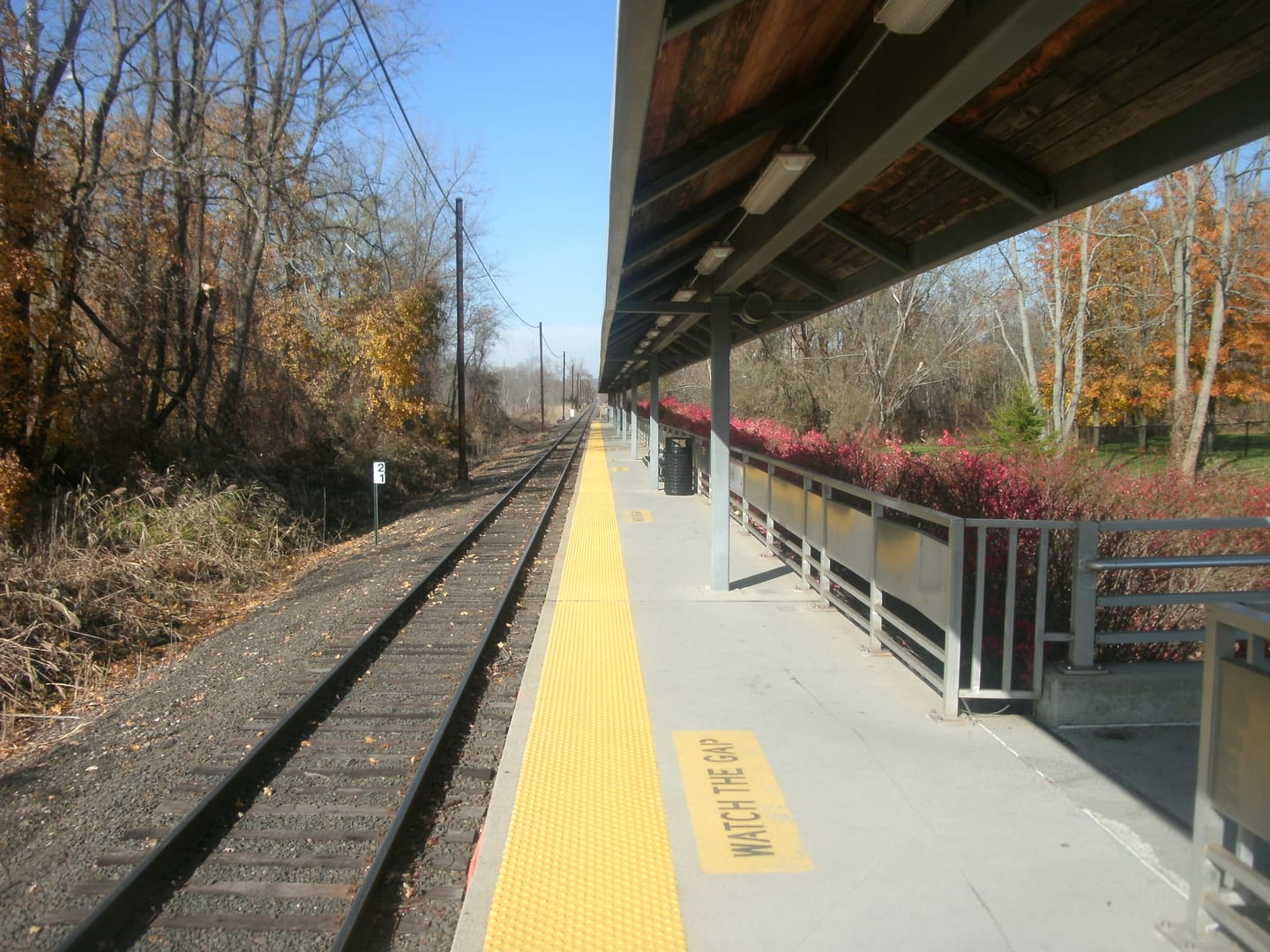 The platform at Bethel station on the Danbury Branch