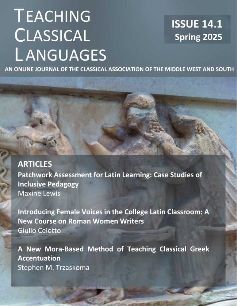 Cover of Teaching Classical Languages, volume 14, issue 1