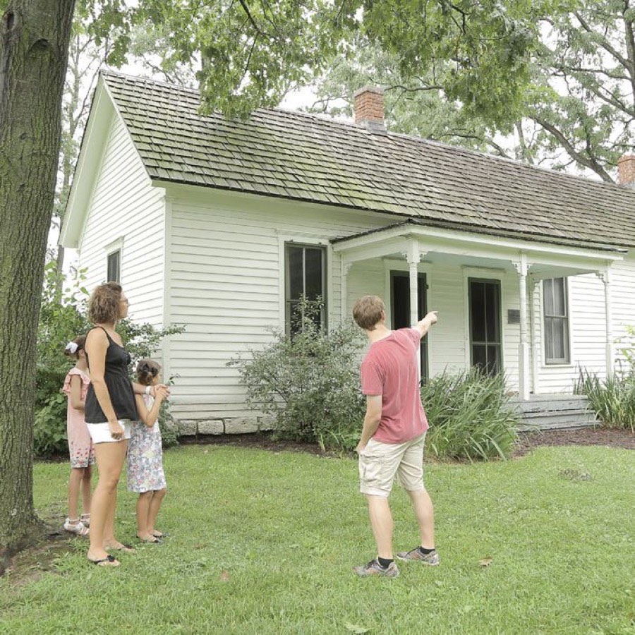 The Jesse James Birthplace farmhouse and grounds.