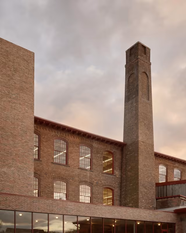 Pocketbook Hudson transformed a historic textile mill and pocketbook factory into a 46-room hotel and creative hub. Credit: Sean Davidson