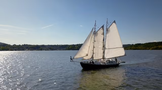 Schooner Apollonia, a traditional 64-foot gaff-rigged sailboat. Credit: Schooner Apollonia