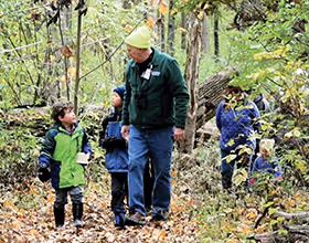 CWPD volunteer John Kennard at fall birding program