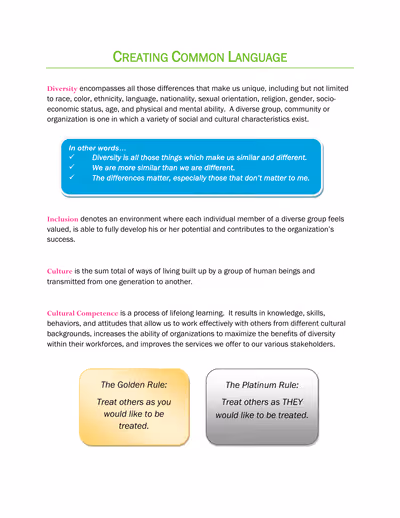 First page of Creating Common Language
