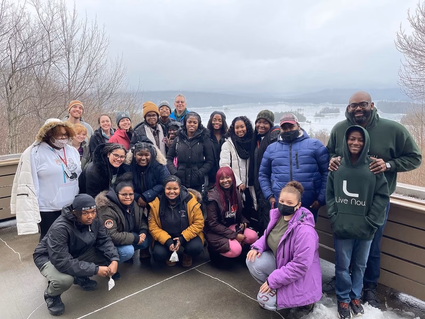 The Clifton alternative spring break group at an overlook, 2022