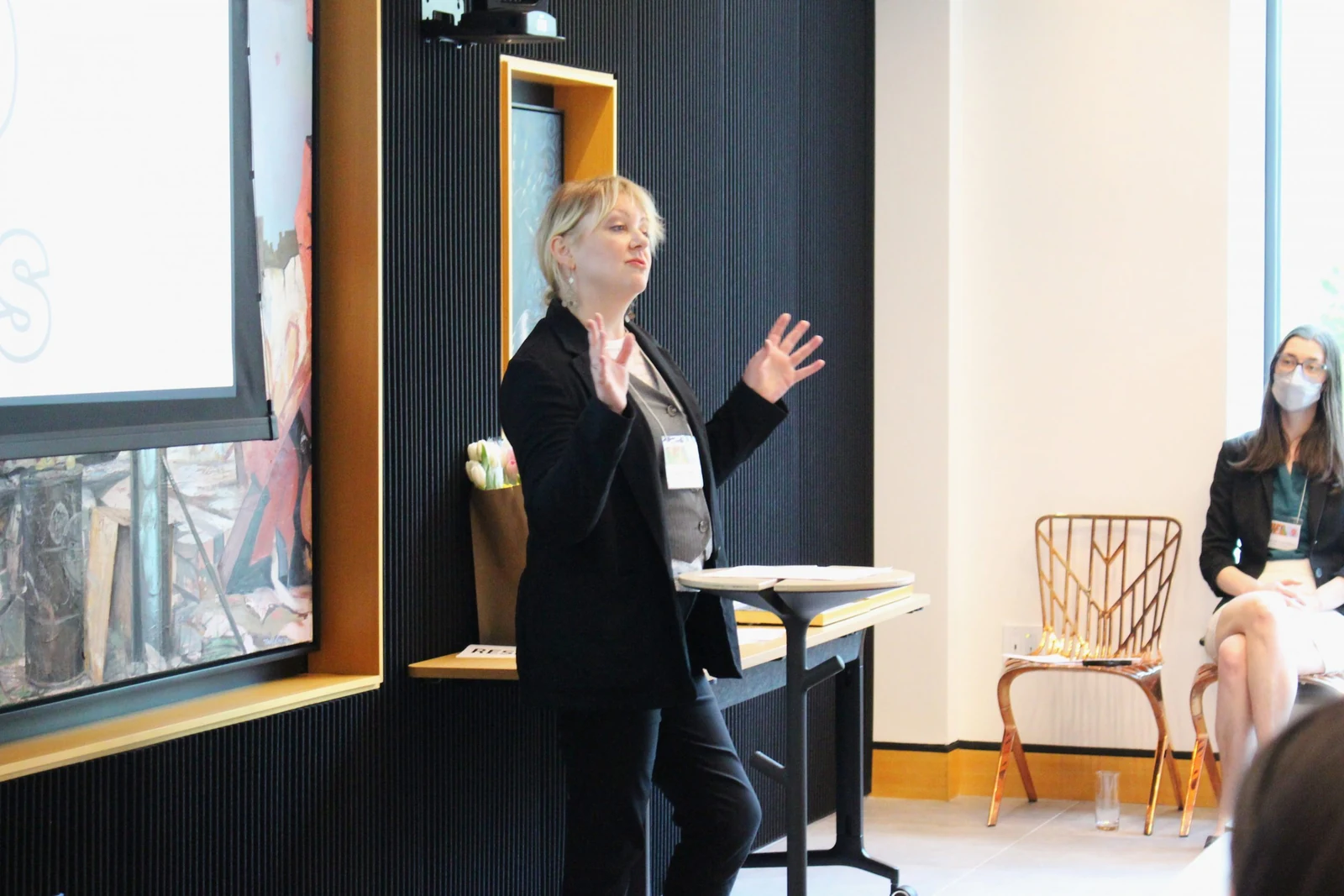 ERC Executive Director Kate Scott speaks to event attendees.