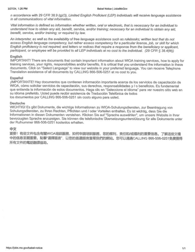 First page of Babel Notice: Help with Translation