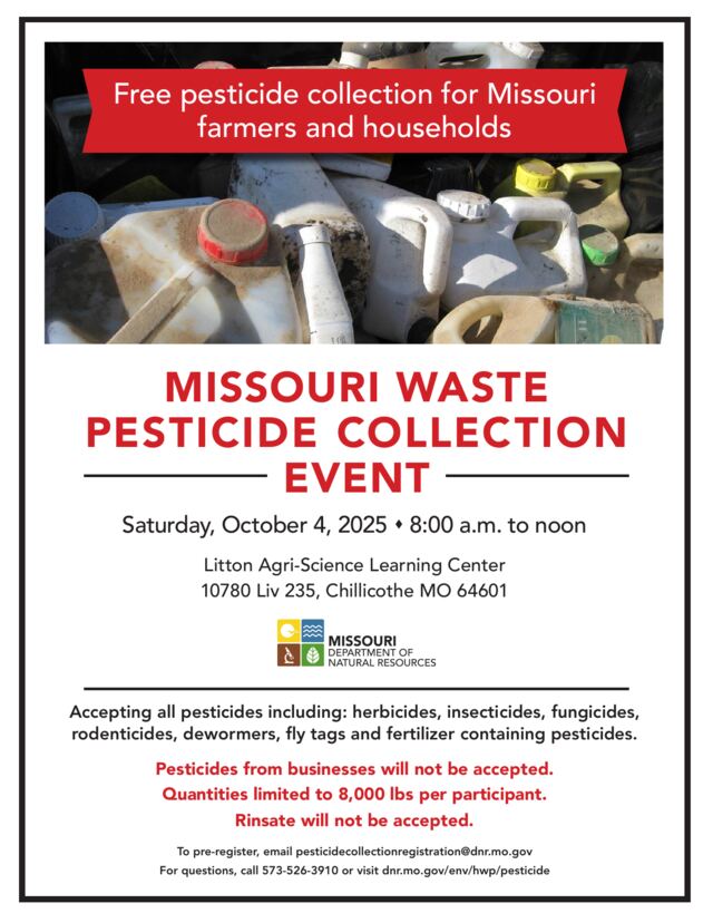 First page of Chillicothe Pesticide Collection Flyer, October 4, 2025