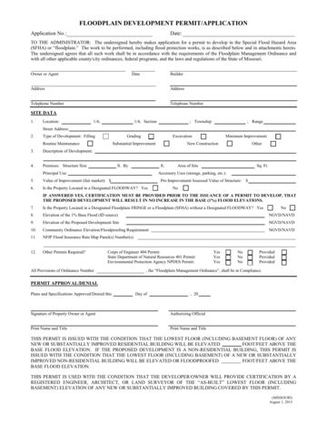 First page of Floodplain Development Permit Application