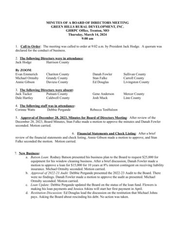 First page of GHRDI Board Minutes, March 14, 2024