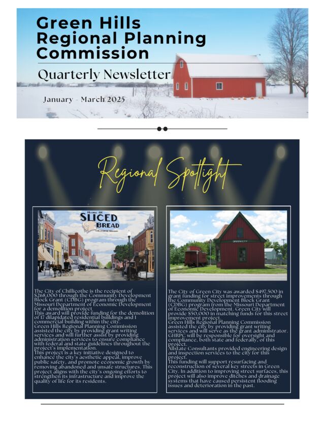 First page of GHRPC Newsletter, First Quarter 2025