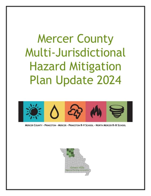 First page of Mercer County Hazard Mitigation Plan