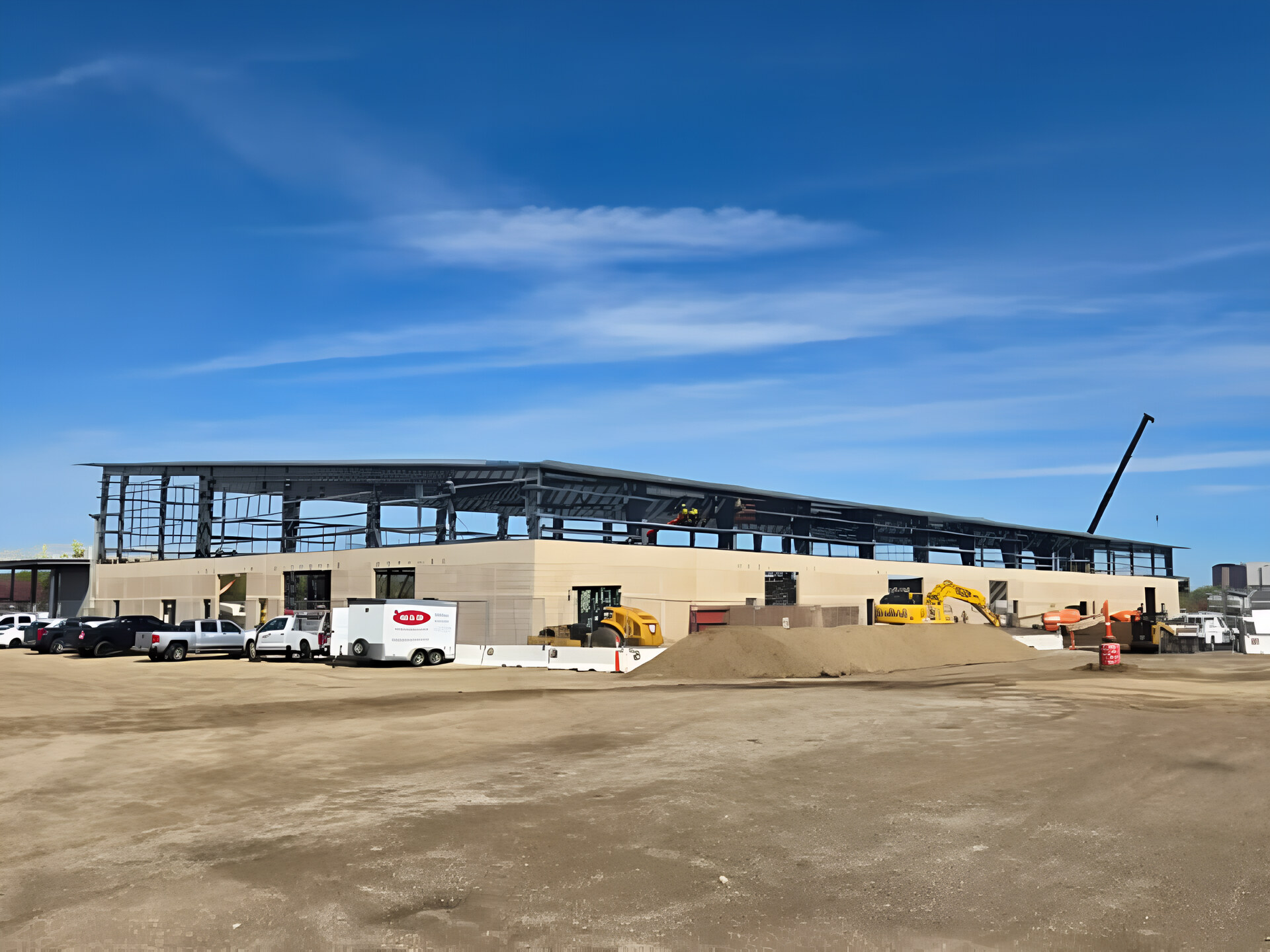 Construction progress at the Graham Park Exhibition Center site.