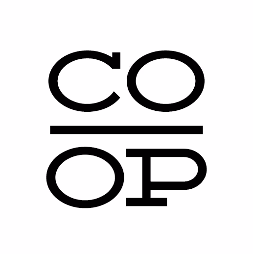 Chico Natural Foods Co-Op logo, with the letters CO above OP in black, separated by a horizontal line