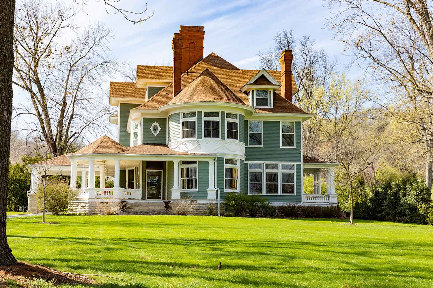A Queen Anne Victorian house in one of Louisiana's historic residential neighborhoods.