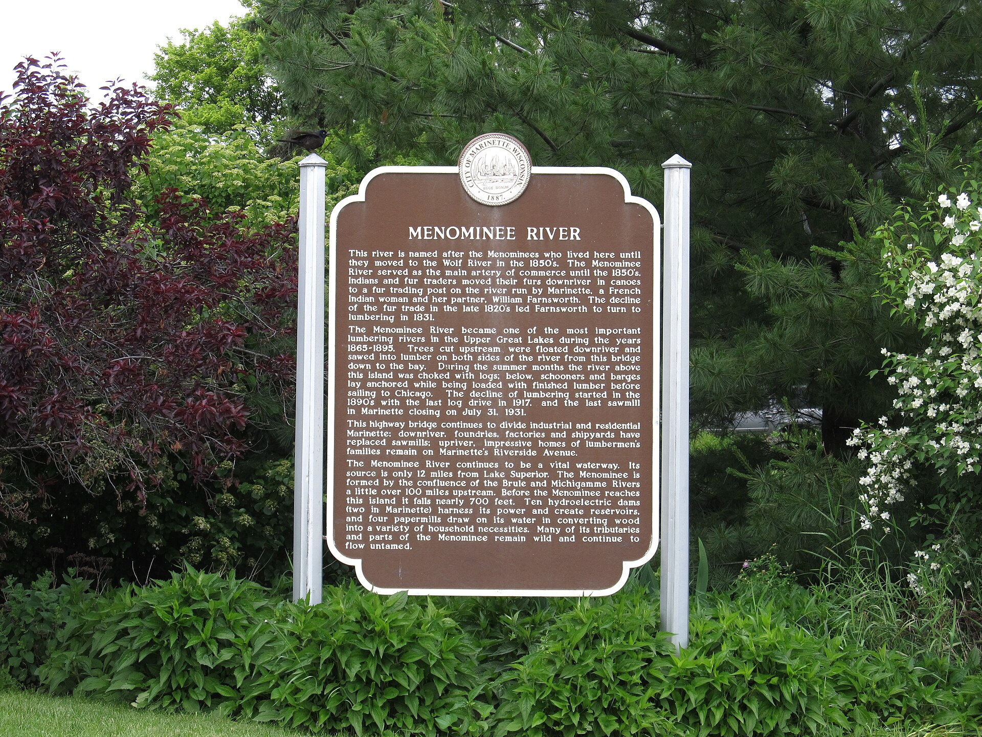 The Menominee River at Marinette, Wisconsin