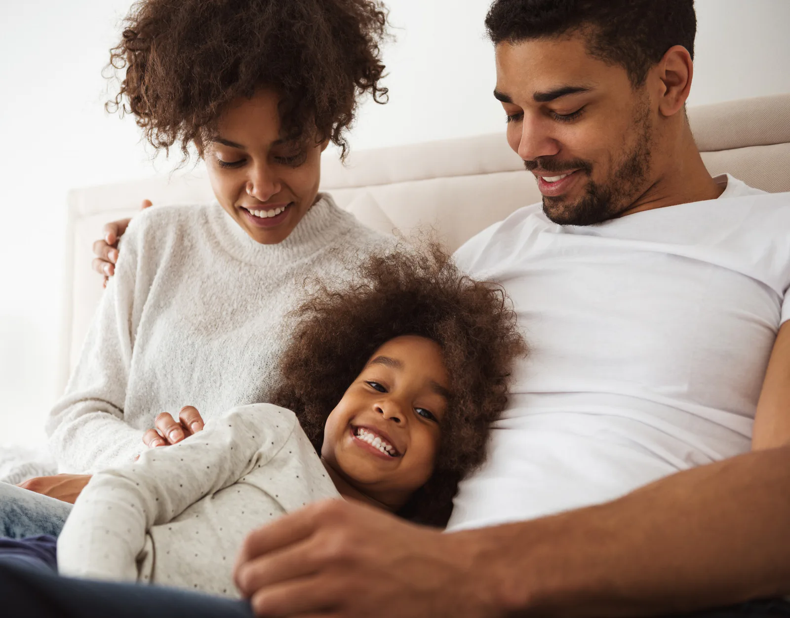 A family spending time together at home