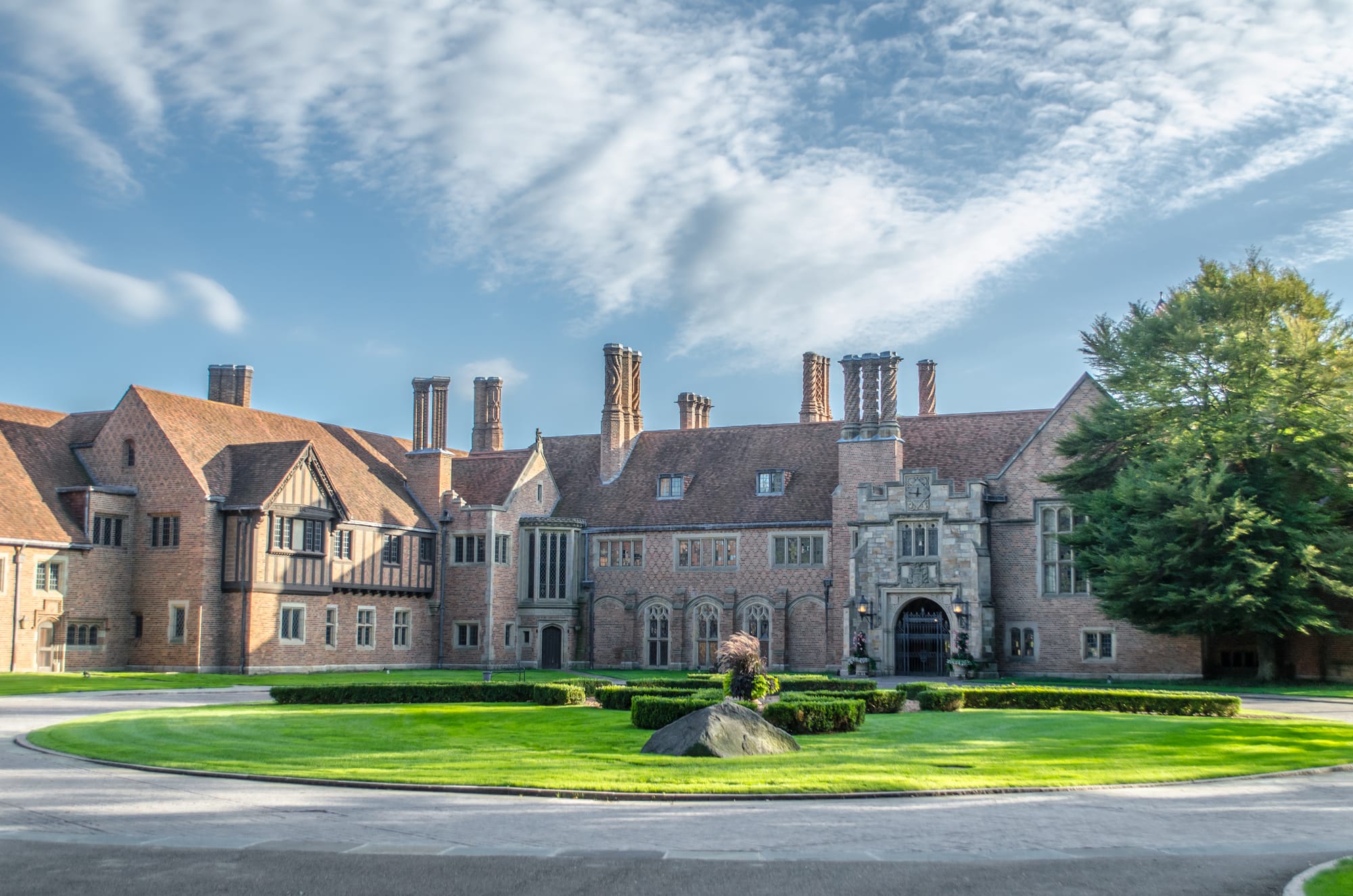 Meadow Brook Hall, a Tudor-revival manor on Oakland University's historic 1,443-acre campus
