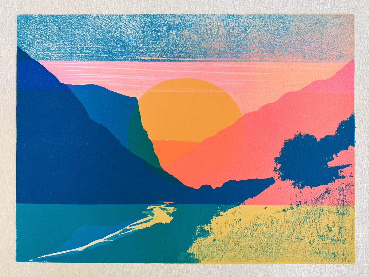 A canyon mouth at first light with a thread of creek