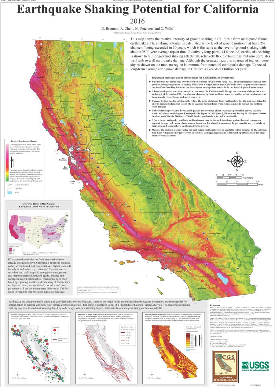 A map of earthquake shaking potential for California