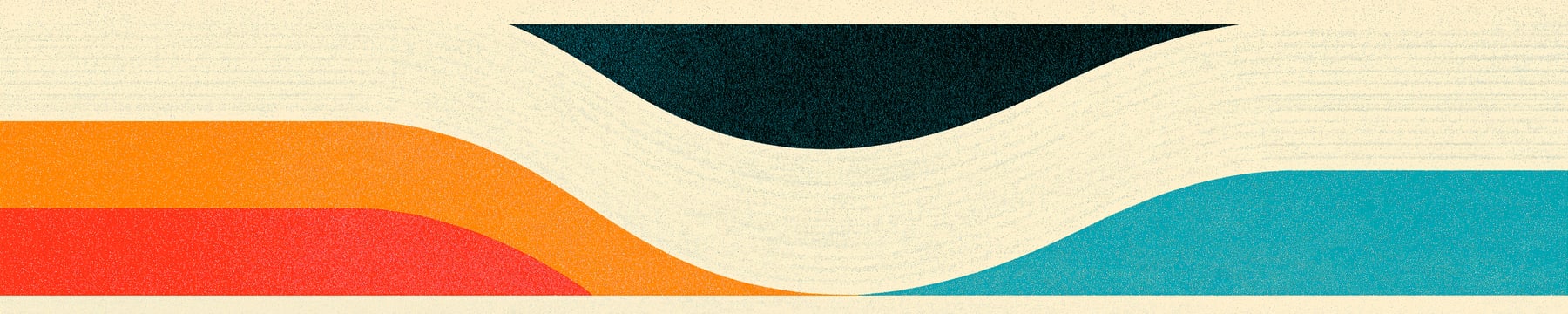 A grainy rail of lake, ridge and scarlet overprint