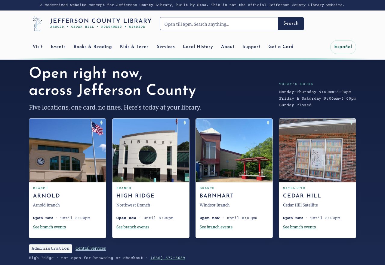 The working Jefferson County Library concept