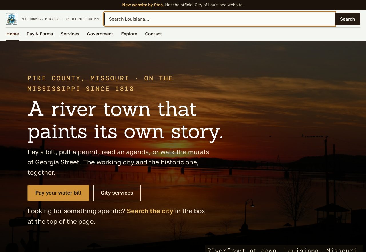 The working City of Louisiana, Missouri concept