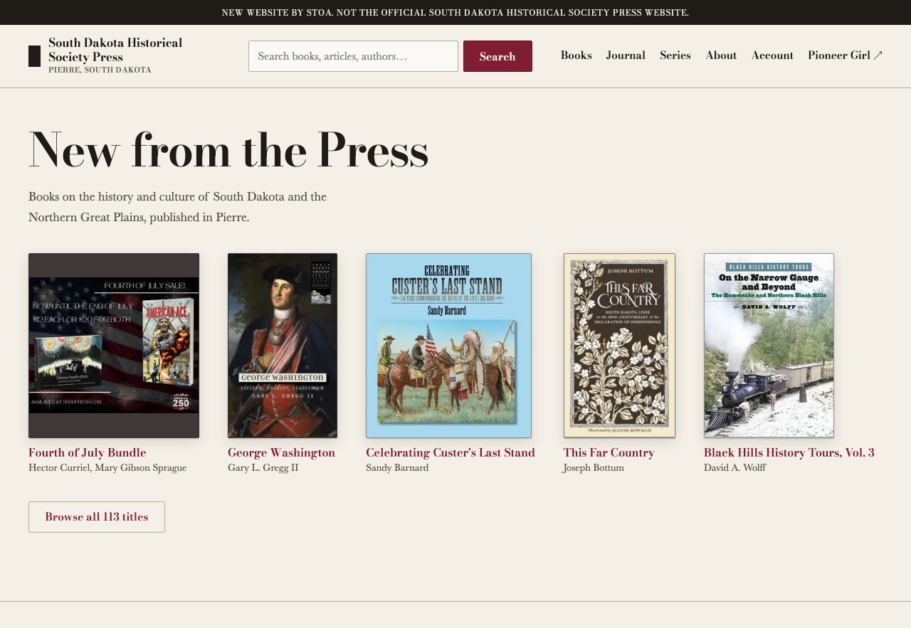 The working SD Historical Society Press concept