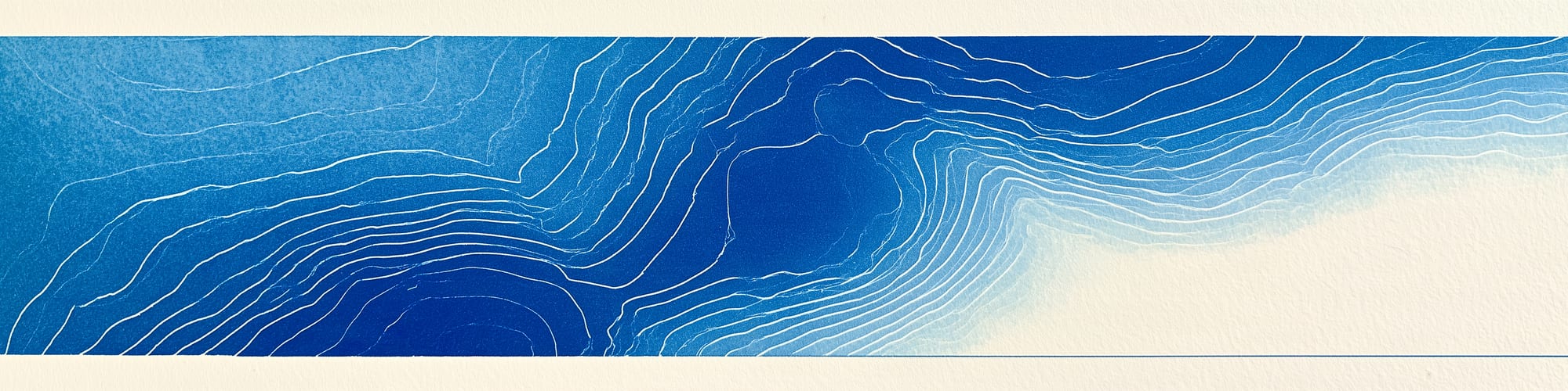 Groundwater contour lines washed in basin blue