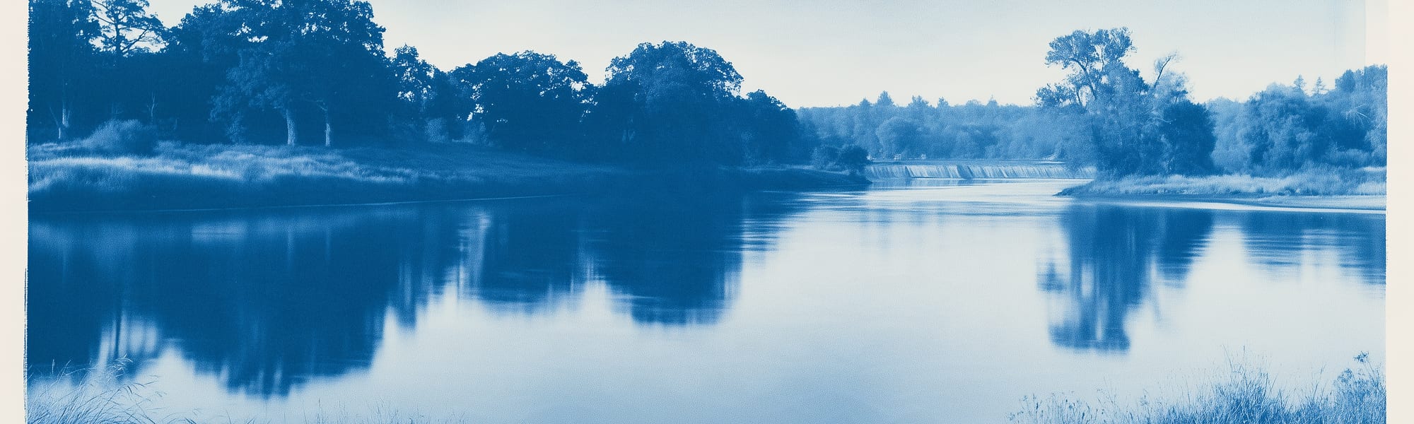 A wide river bend with gravel bars and riparian trees
