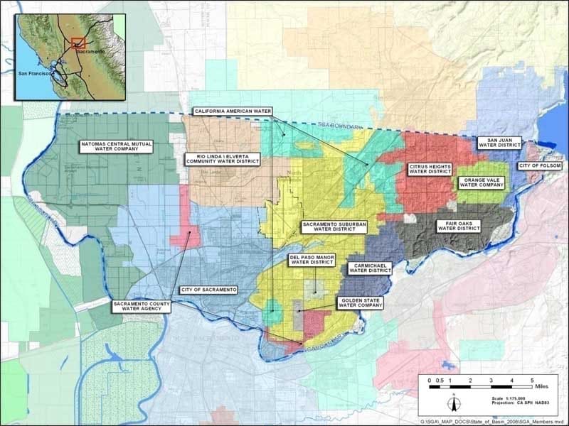 Map of the North Area Groundwater Basin and member water agencies