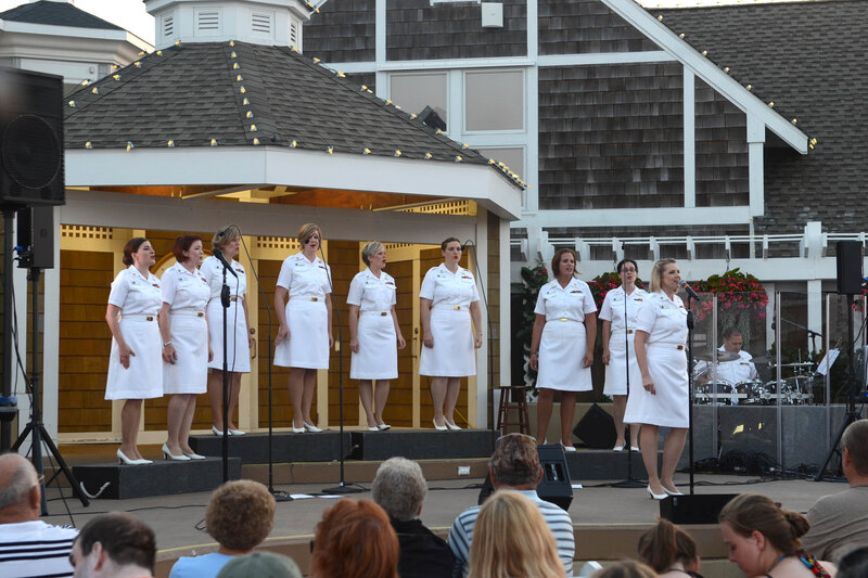 Musicians performing at a Round Lake community concert