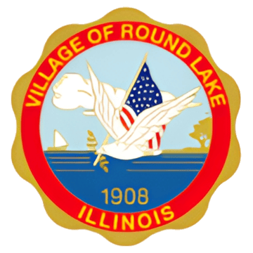 Village of Round Lake seal: a dove over the lake, established 1908