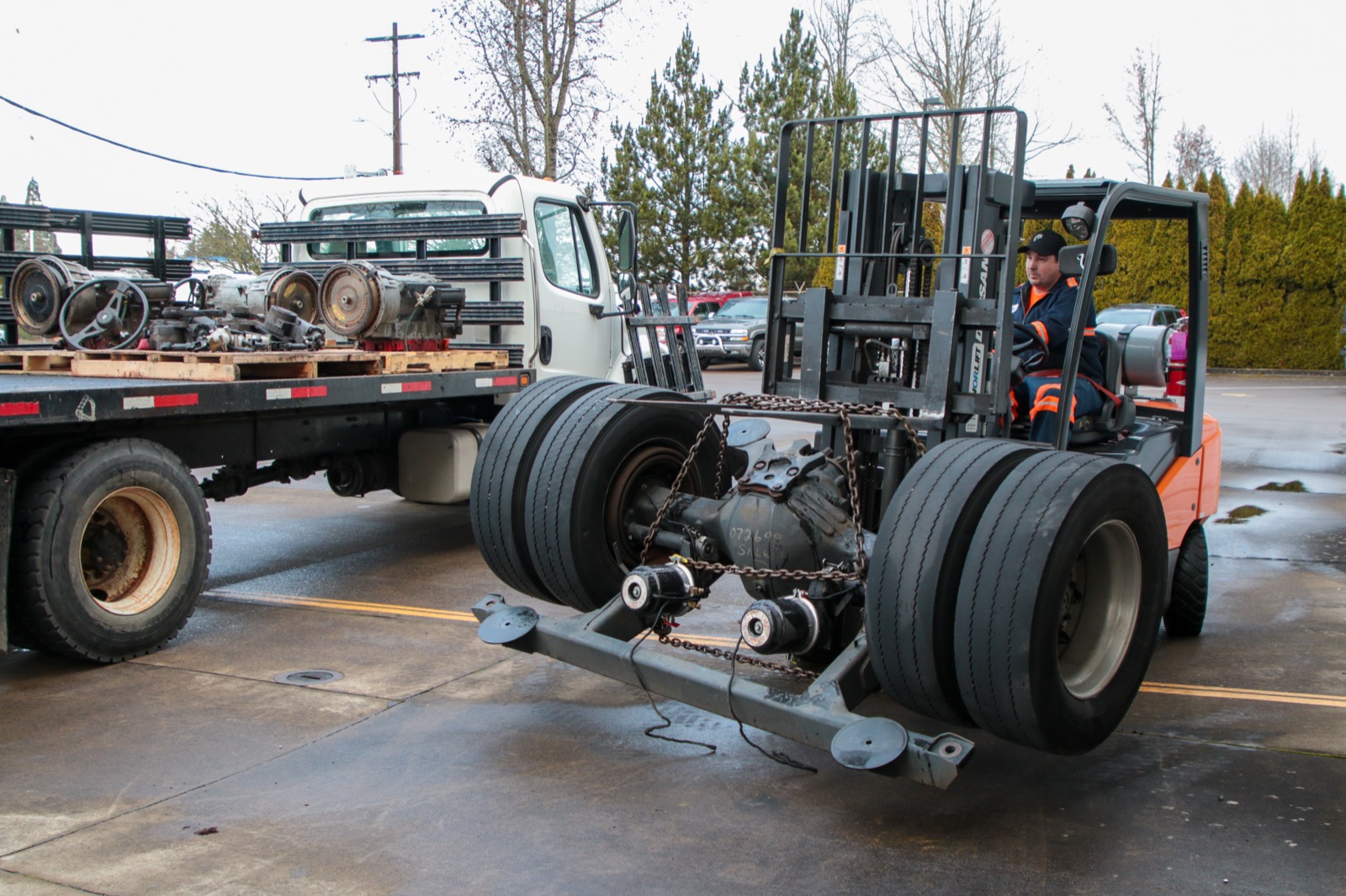 A donated bus chassis headed to Chemeketa Community College’s diesel technology program