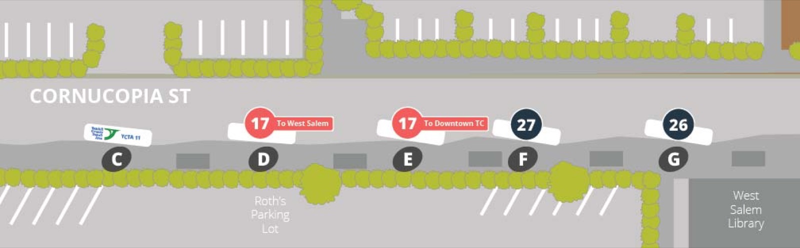 Bay map of West Salem Transit Center