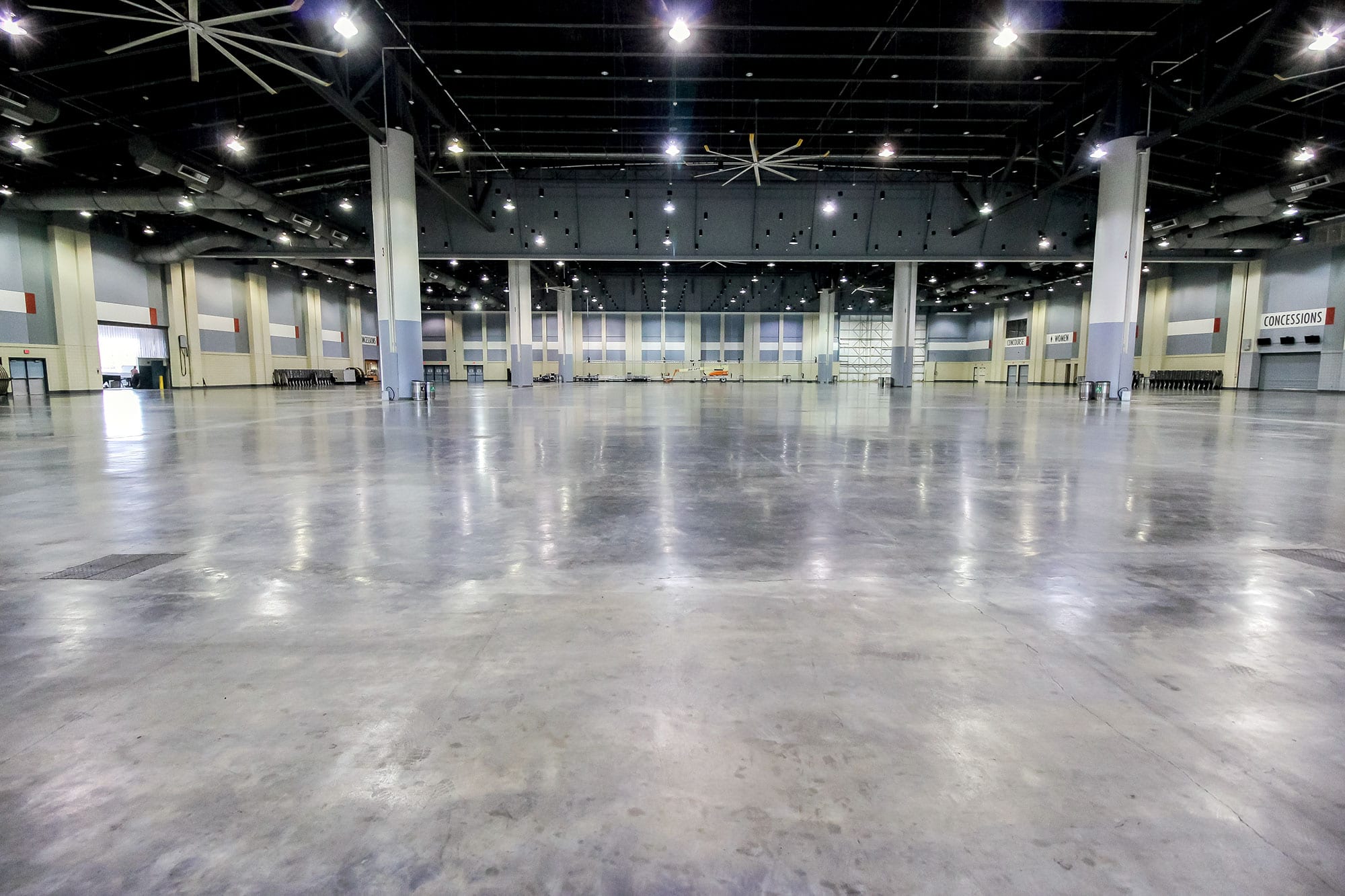 Exhibit Hall B set for a trade show
