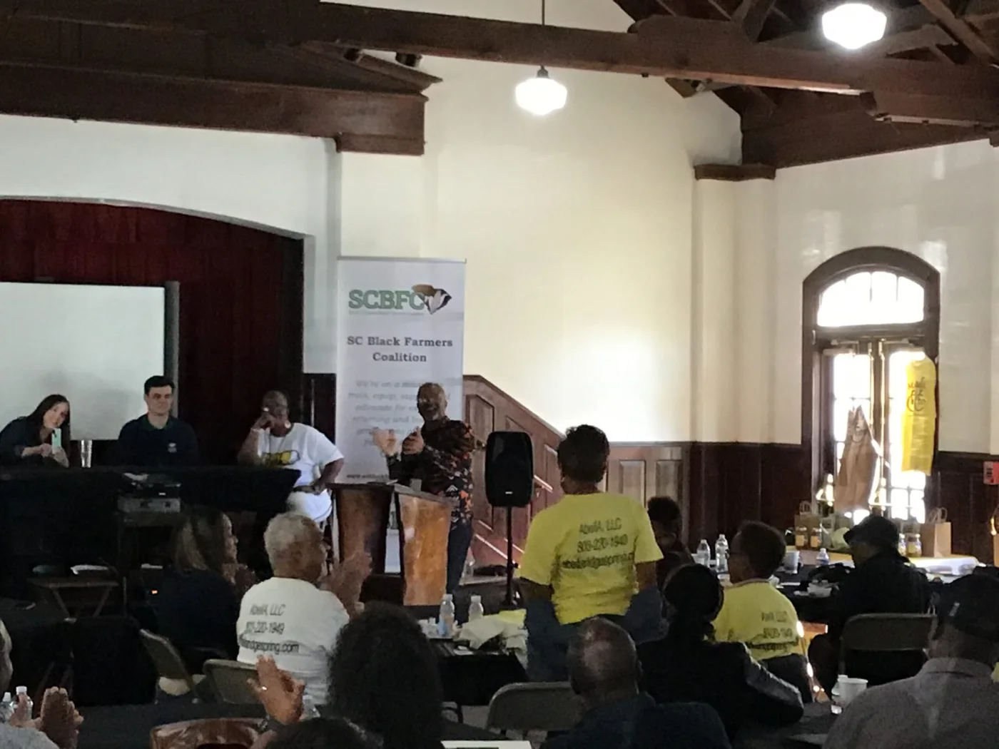A presenter speaks at a South Carolina Black Farmers Coalition workshop.