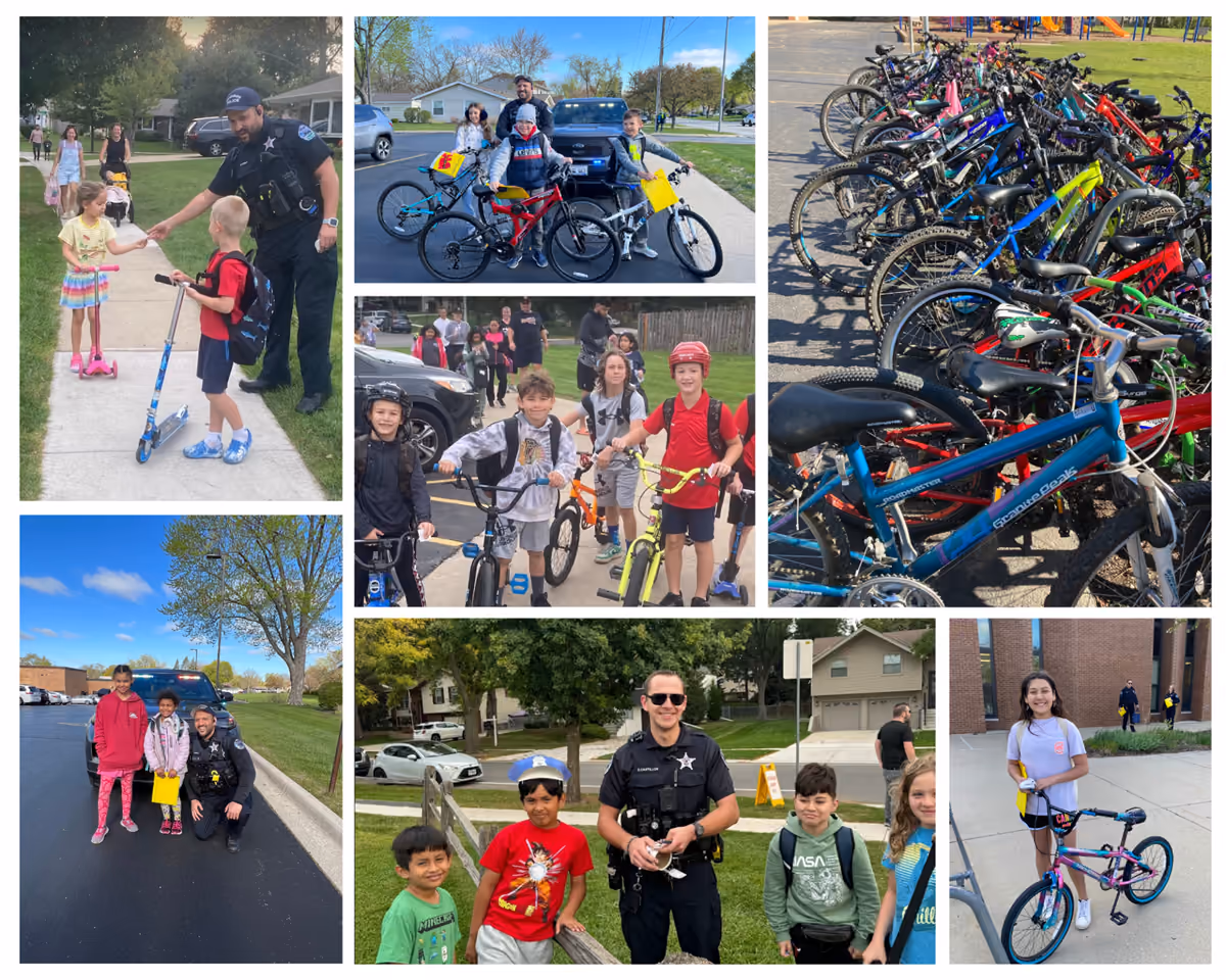 Walk and Bike Roll to School Day Collage