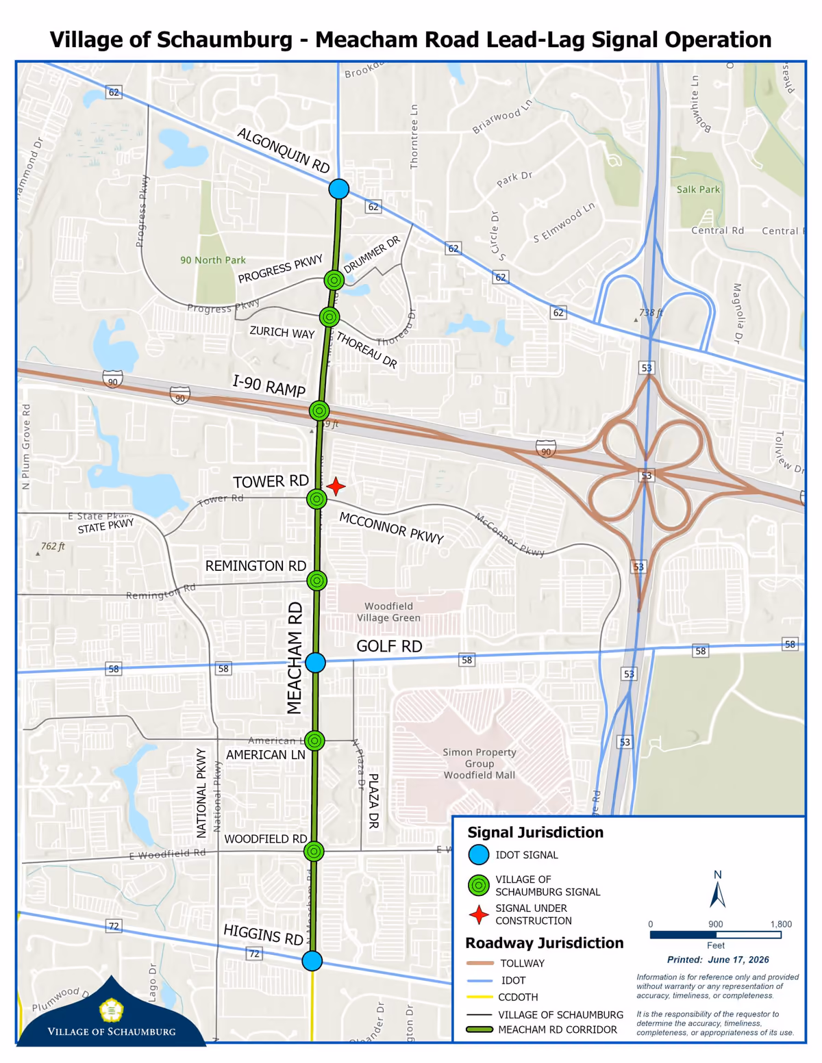 Meacham Road Corridor Map