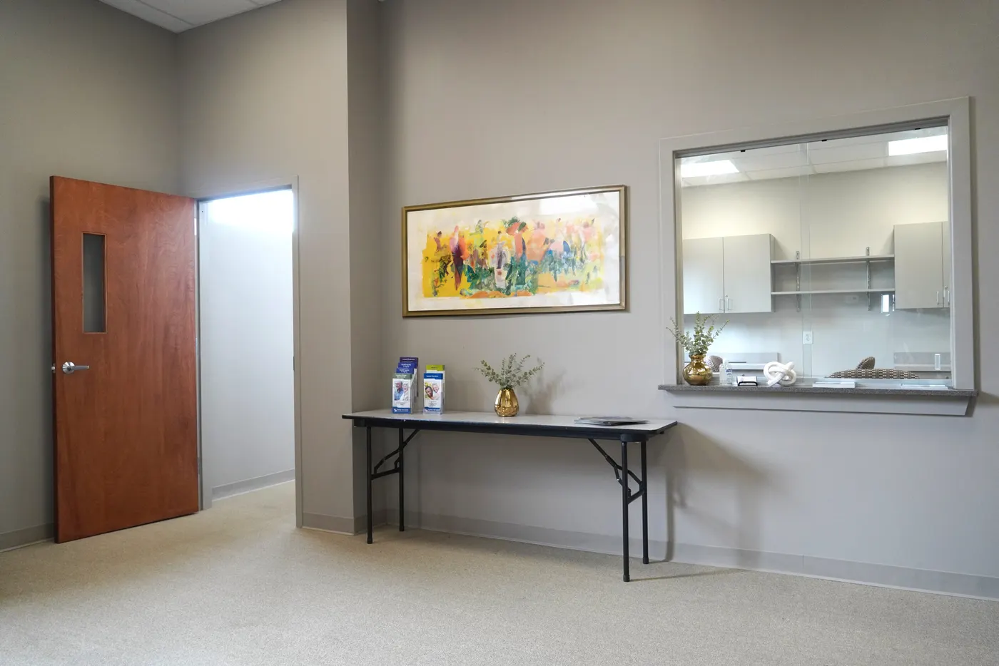 The reception area of the Hayden Medical Suite at the Hayden Village Center.