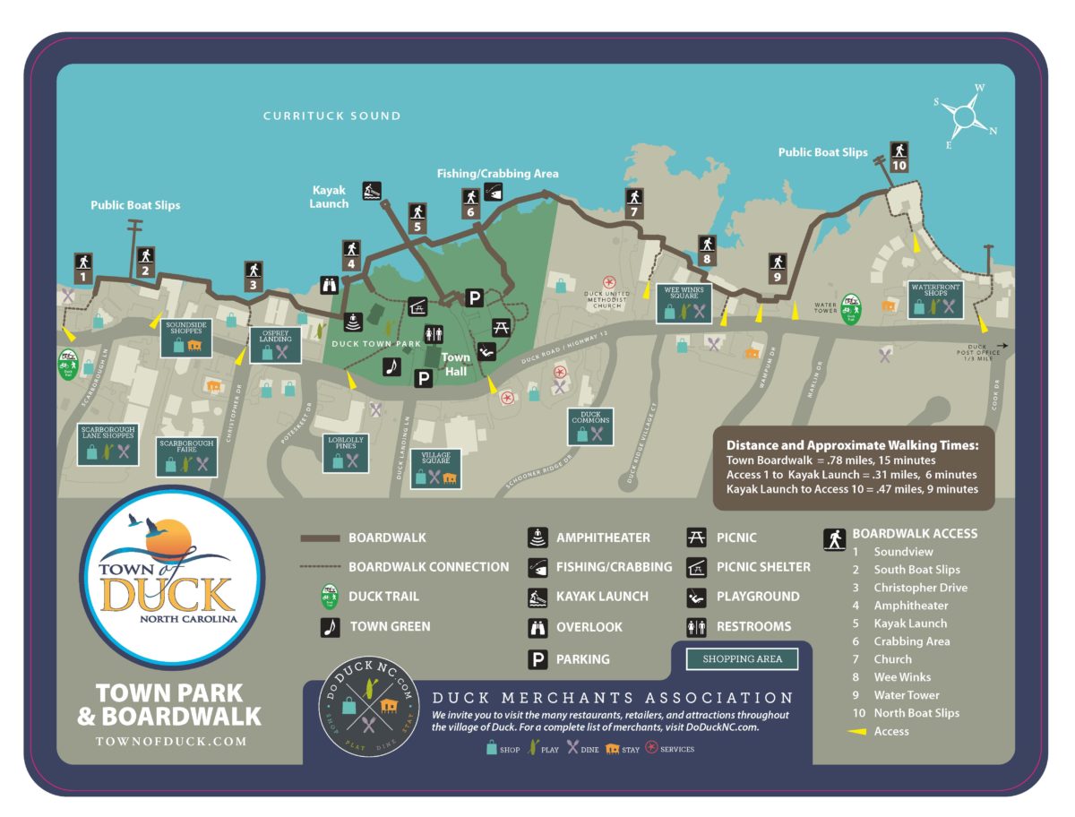 Town of Duck Town Park and Boardwalk map.