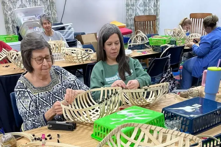 Can basket weaving build social connection? The Knox County library decided to find out. Photo credit: Josh Cole