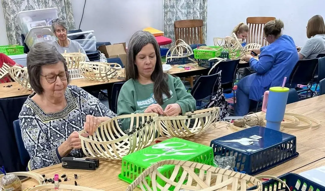 Can basket weaving build social connection? The Knox County library decided to find out. Photo credit: Josh Cole